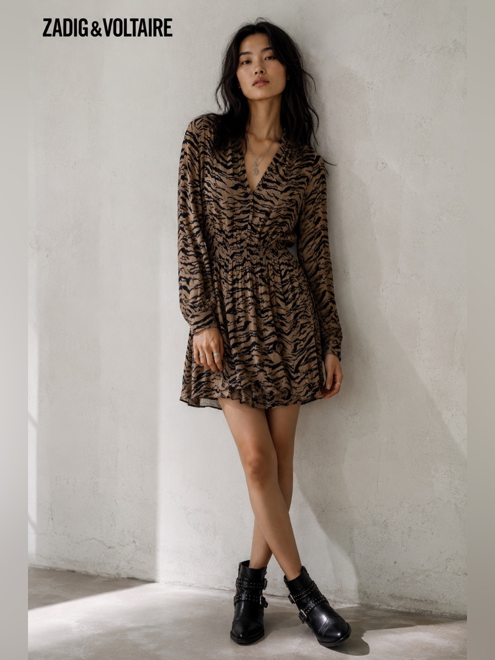 Zadig & Voltaire Rinka Tiger Print Dress Women’s Small 100% Viscose